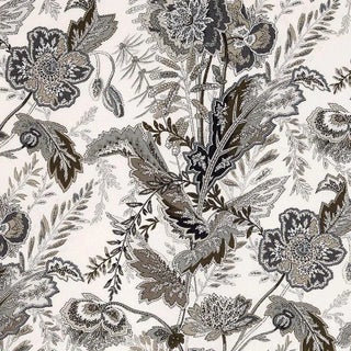 Schumacher Sandoway Vine Fabric in Charcoal For Sale