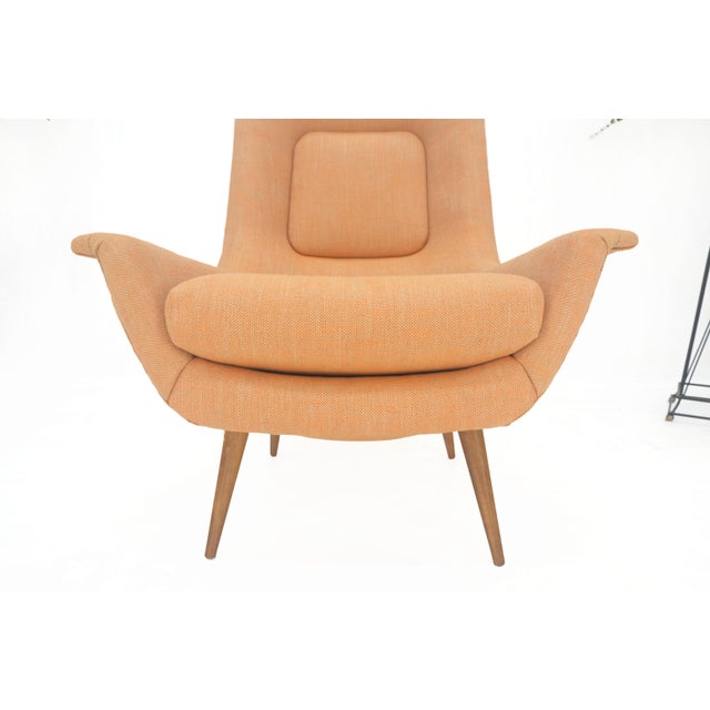 Lawrence Peabody Tapered Dowel Leg Lounge Chair Matching Ottoman New Upholstery MINT! Ottoman: 20"x23.5"x14"