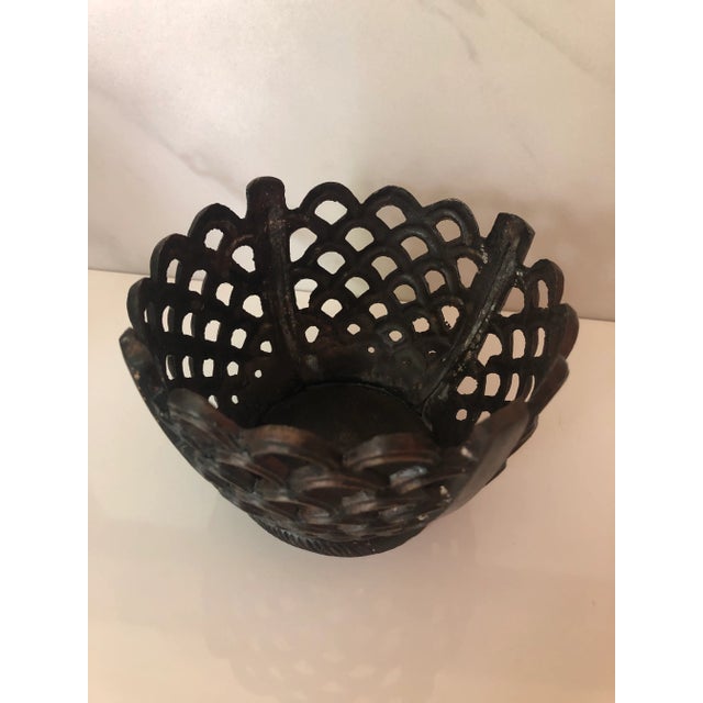 Metal Mid 20th Century French Cast Iron Lattice Jardiniere For Sale - Image 7 of 7