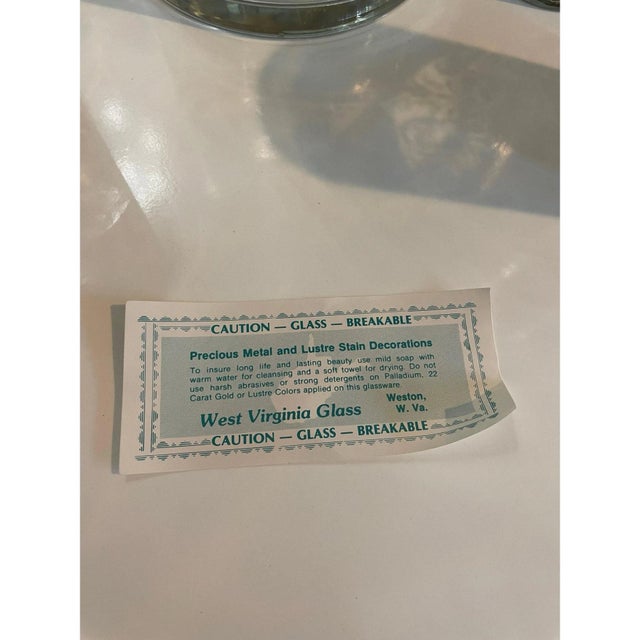 22k Gold Pitcher & Glassware Set by West Virginia Glass For Sale In Chicago - Image 6 of 12