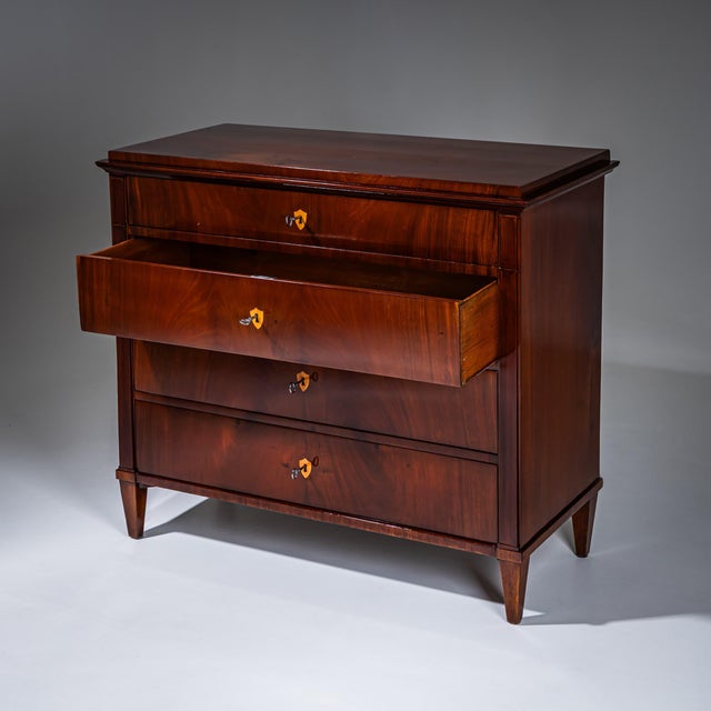 Antique Biedermeier Writing Chest, 1820 For Sale - Image 6 of 14