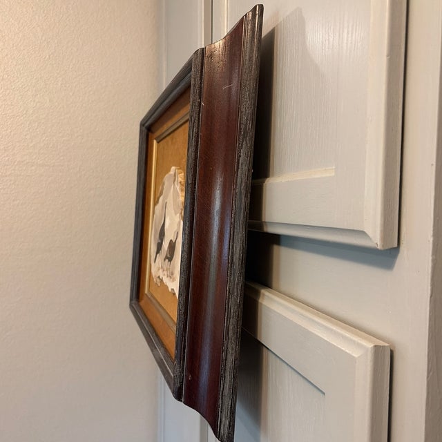 Brown 1980s Framed Turkey Oil Painting on Wooden Cross Cut by Jj Forsythe For Sale - Image 8 of 10
