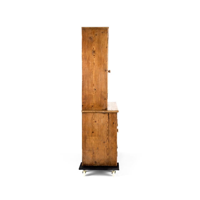 Wood English House Keepers Cabinet in Pine For Sale - Image 7 of 14