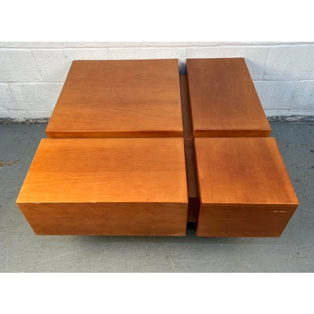 Mid-Century Modern Late 20th Century Mid-Century Modern Style Square Wooden Coffee Table For Sale - Image 3 of 13