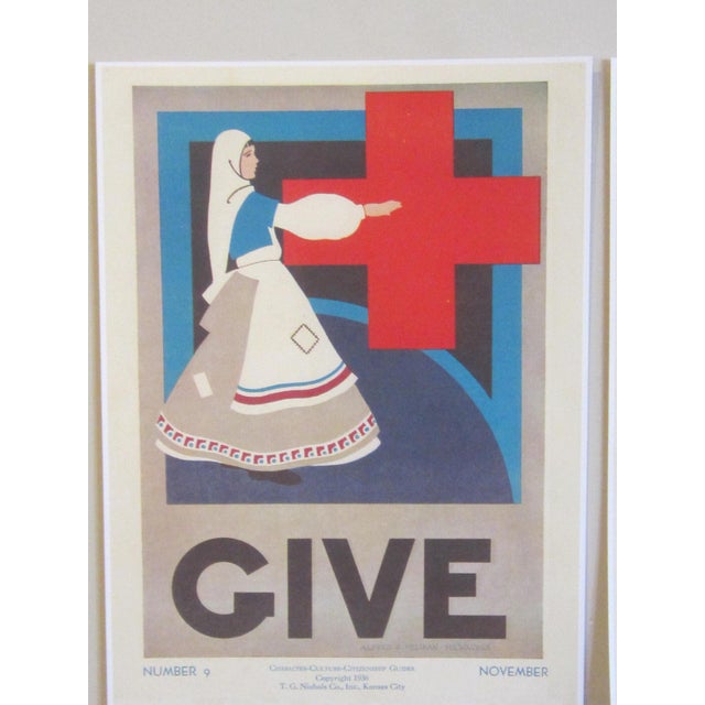 A group of 3 UNFRAMED 1930's grade school poster prints given to teachers who used them to teach a unit on Character,...