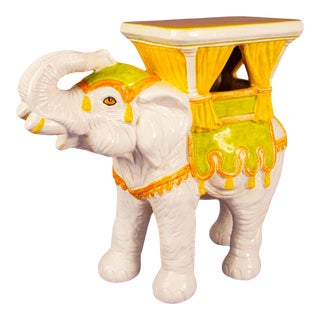 1960's Mid-Century Hand Painted Italian Elephant Plant Stand For Sale
