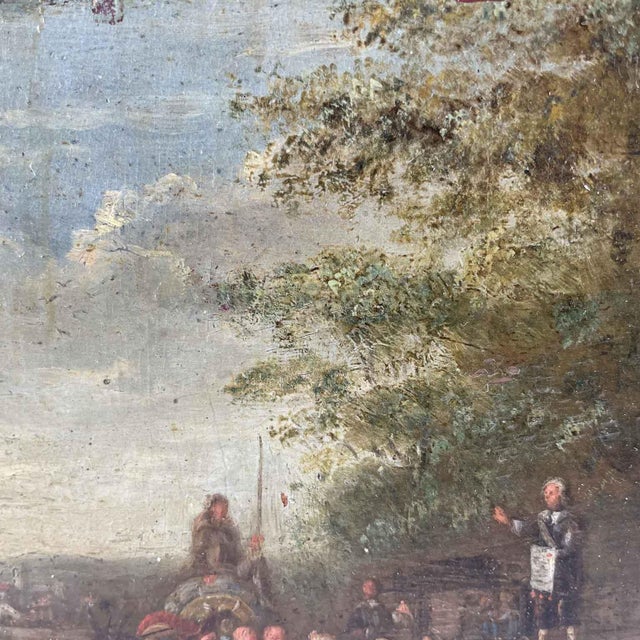 Flemish Artist, Landscape Composition, 1600s, Oil on Copper, Framed For Sale - Image 4 of 9
