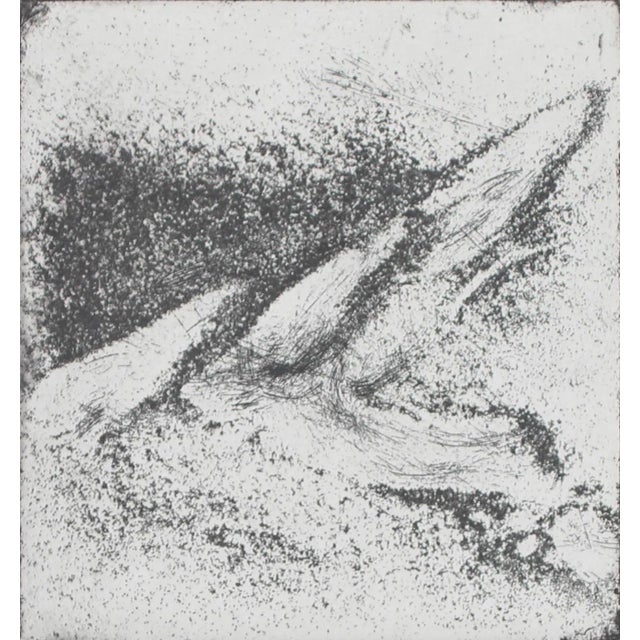 Black & White Abstract Expressionist Etching For Sale