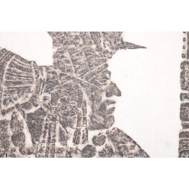 1970s Joan K. Connolly La Amelia, El Peten, Guatemala, Rubbing on Fabric Artwork For Sale - Image 13 of 18