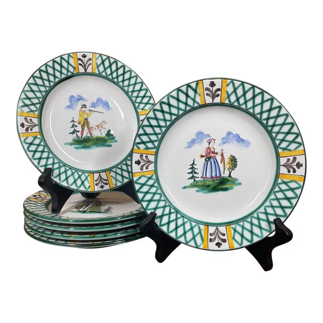Vintage Gmundner Keramik “Hunter’s Delight” Dessert Plates- Set of 6 For Sale