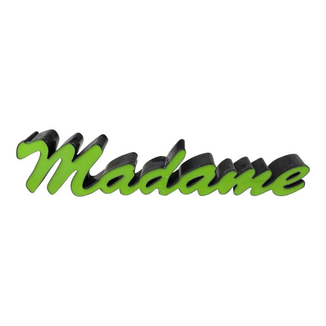 Mid Century "Madame" Sign For Sale