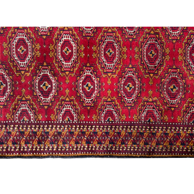 Red Vintage Persian Turkmen Rug For Sale - Image 8 of 14