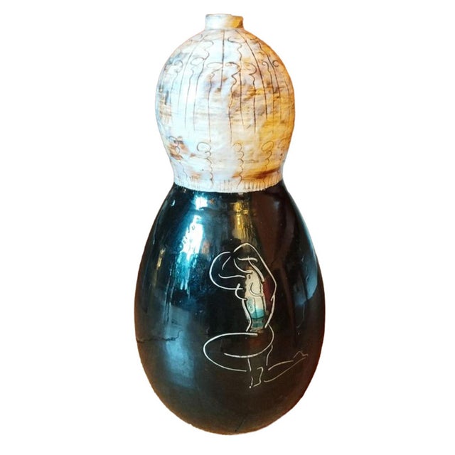 1950s French Atelier Cérenne Ceramic Lamp Base With Sgraffito Nude, Vallauris, C. 1950 For Sale - Image 10 of 13