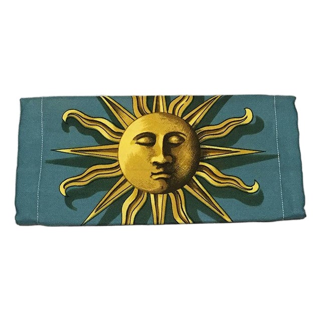 Handmade Hermes Vintage Dies et Hore Sun Silk Scarf Masque For Sale