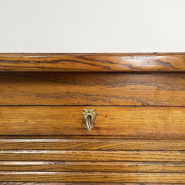 Mid-Century Modern Italian Archive Cabinet with Shutter Opening in Wood, 1940s For Sale - Image 10 of 17