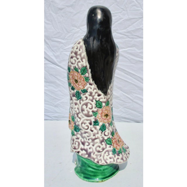 1900s Japanese Kutani Kannon Porcelain Figurine For Sale - Image 4 of 8
