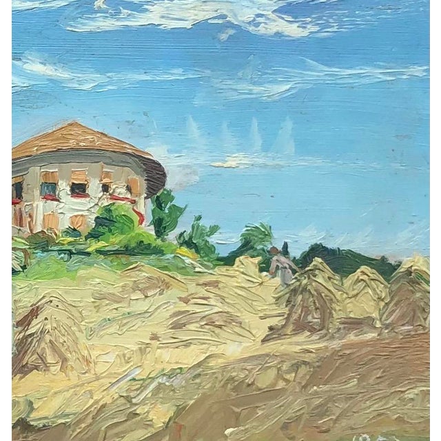 1950s I. G., Paysans au champ, 1955, Oil on Wood, Framed For Sale - Image 5 of 10