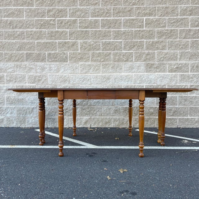 Brown Vintage Thomasville Bay Colony Collection Traditional Solid Cherry Drop Leaf Gate Leg Extension Dining Table For Sale - Image 8 of 12