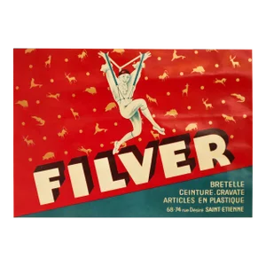 1934 Original French Art Deco Poster, Filver Suspenders - d'Ylen