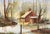 Serene depiction of a cabin in a marsh by Floyd Town (American, 20th c.). Washes of color create an abstracted background...
