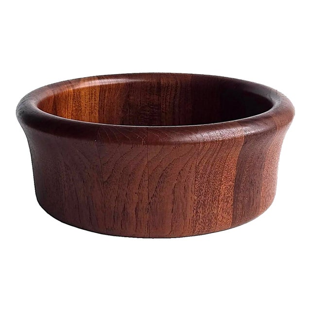 1960s Kalmar Designs Danish Teak Wood Bowl For Sale