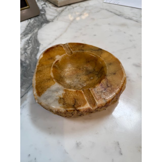 Modern Carved Brown Marble Ashtray For Sale - Image 3 of 6