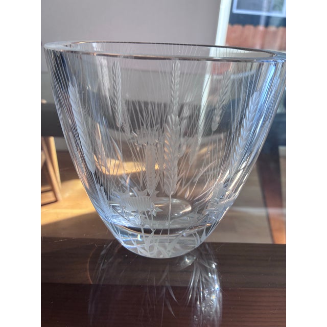 Early 20th Century Oval 4” Vase by Swedish Artist Lars Kjellander Numbered and Signed. Engraved With Thistle and Wheat Sheafs For Sale - Image 9 of 9