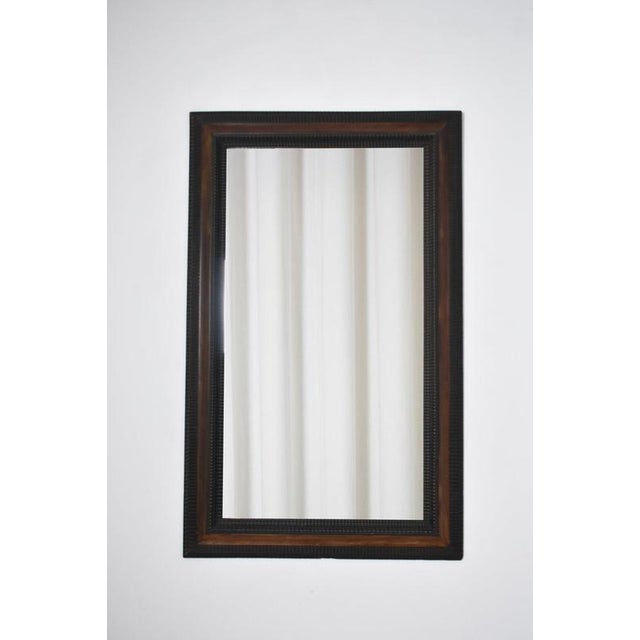19th Century Carved Ebonised Wood Mirror and Trompe L'Oeil Turshell For Sale - Image 3 of 6