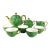1950s Green Pickard Teapot With Sugar Bowl, Creamer and Five Cups - 10 pcs For Sale