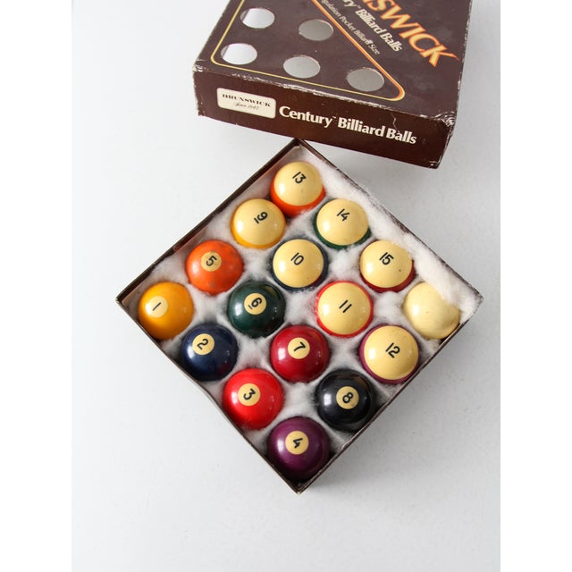 Vintage Brunswick Century Billiard Ball Set Chairish