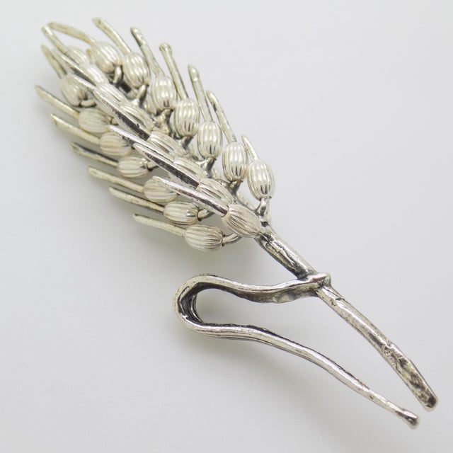 Vintage Italian Handmade Genuine Silver Ear of Wheat Figurine, 1970s For Sale - Image 3 of 12