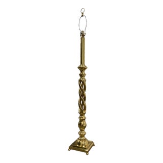 Heavy Brass Triple-Helix Floor Lamp Manner of Chapman For Sale