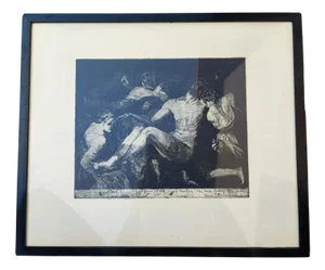 Lord Jesus Taken Down from the Cross, 1949, Print, Framed
