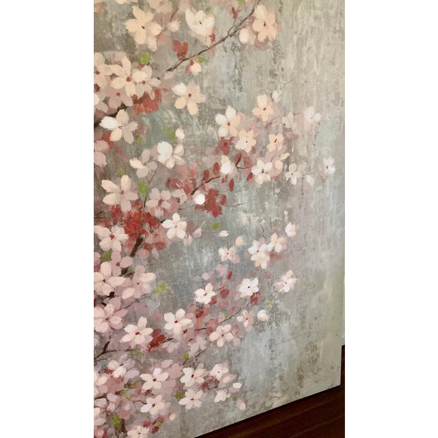 2010s Large Oil Painting of Cherry Blossoms - Unknown Artist For Sale - Image 5 of 10