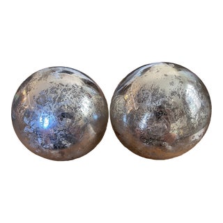 1990s Pottery Barn "Antique" Mercury Globe - Set of 2 For Sale