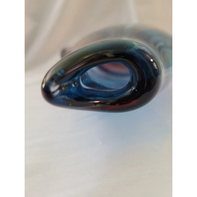 1970s Mid-Century Modern Sommerso Art Glass Penguin Vase Attrib. Flavio Poli For Sale - Image 6 of 9
