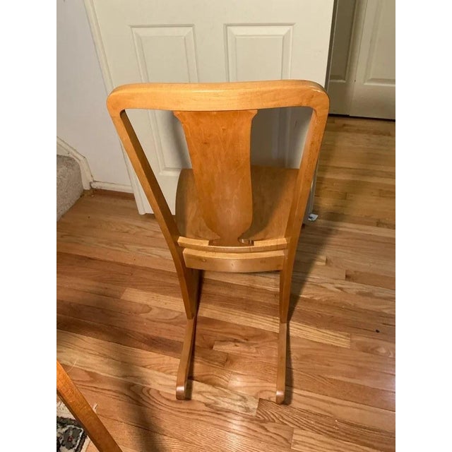 Early 20th Century Antique Tiger Oak Rocking Chair, Side Chair and Accent Table, Set of 3 For Sale - Image 5 of 12