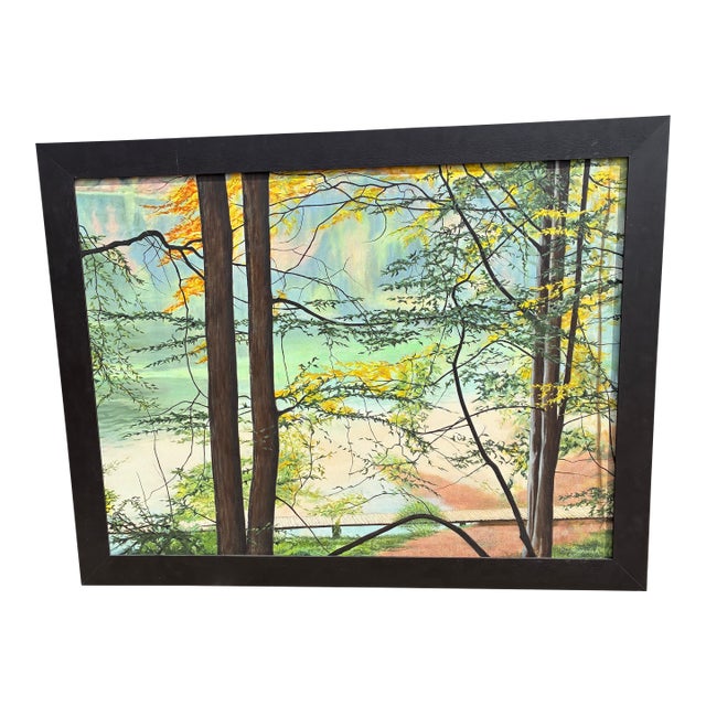 Landscape With Autumn Leaves by James Huntsberger For Sale