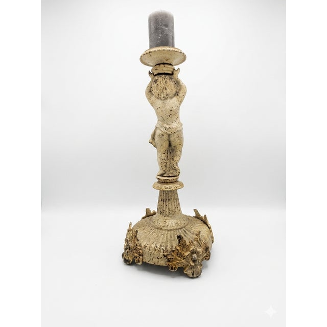 Metal Candelabrum with Cherub, 1920s, in Very Good conditions. Designed 1920 to 1949