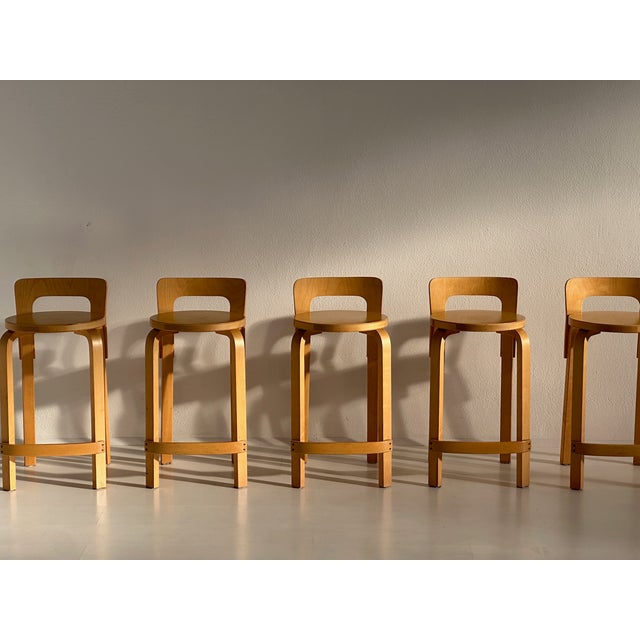 Vintage K65 Stools by Alvar Aalto for Artek, 1980s, Set of 5 For Sale - Image 15 of 18
