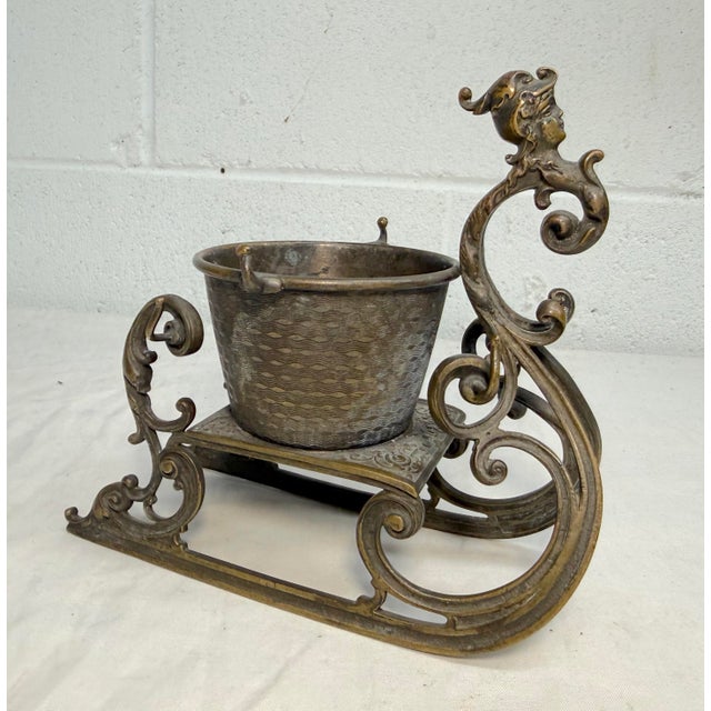 Antique 19th Century Bronze Victorian Sleigh Ring Holder Jewelry Jar Dish For Sale - Image 4 of 14