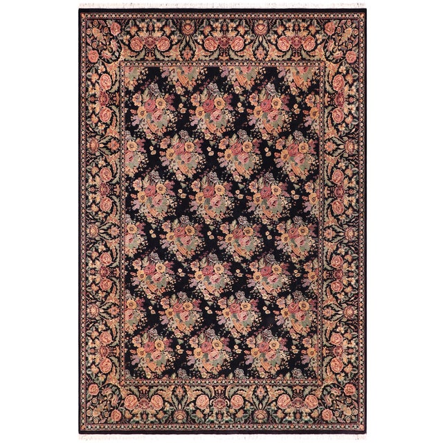 Elegant Kashan Pak-Persian Black/Gold Wool Rug - 8'11'' X 12'1'' For Sale - Image 9 of 9