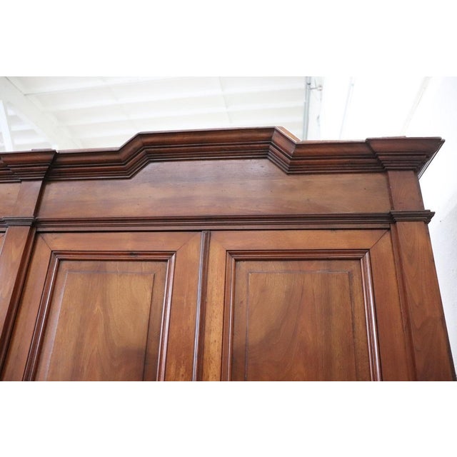 Large Antique Four-Door Wardrobe in Walnut, 1800s For Sale - Image 4 of 18