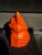 Vintage Molded Papier-Mâché Halloween Orange Cat Candy Container / Lantern For Sale - Image 4 of 11