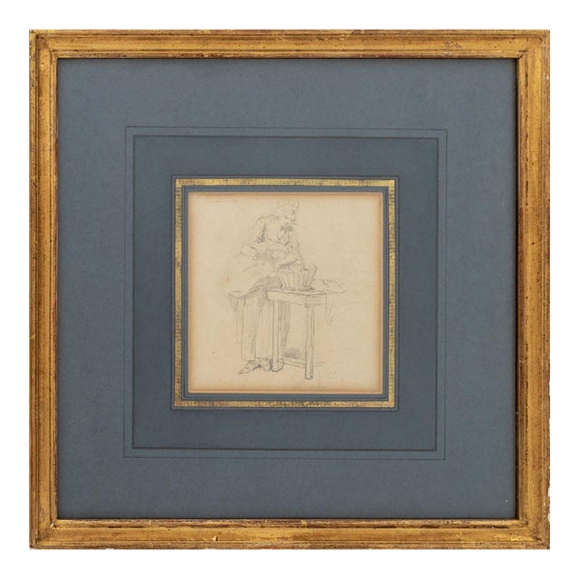 Henri-Pierre Danloux Woman Holding Basket, 18th Century For Sale