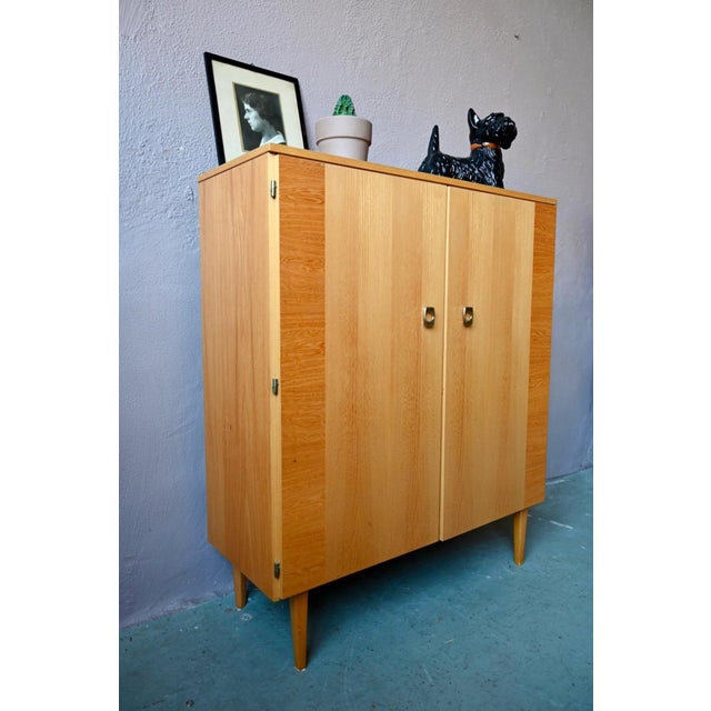 Vintage Shoe Cabinet in Light Wood and Chrome-Plated Metal, 1960s For Sale - Image 6 of 13