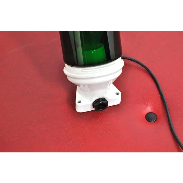 Ceramic Vintage Porcelain Wall Light in Green, 1960s For Sale - Image 7 of 8