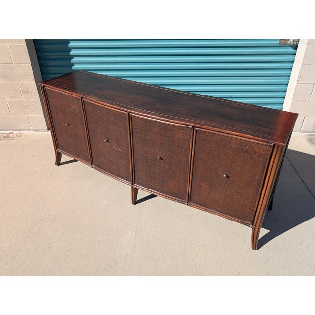 Modern Barbara Barry for Baker / McGuire Rattan, Oak & Raffia Sideboard Buffet For Sale In Los Angeles - Image 6 of 18