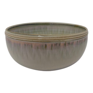 Large Signed Studio Pottery Bowl For Sale