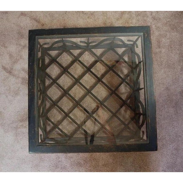 Wood Antique Mission Arts & Crafts Samuel Yellin Style Wrought Iron Coffee Table For Sale - Image 7 of 12